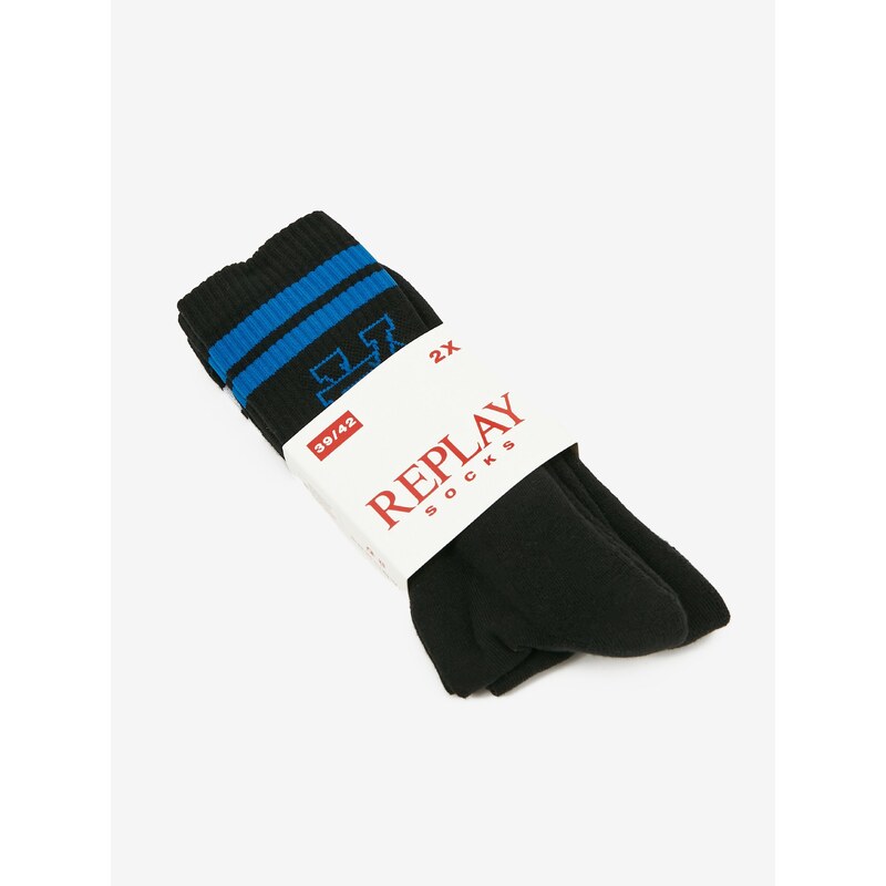 Sada dvou párů ponožek v černé barvě Replay - Pánské