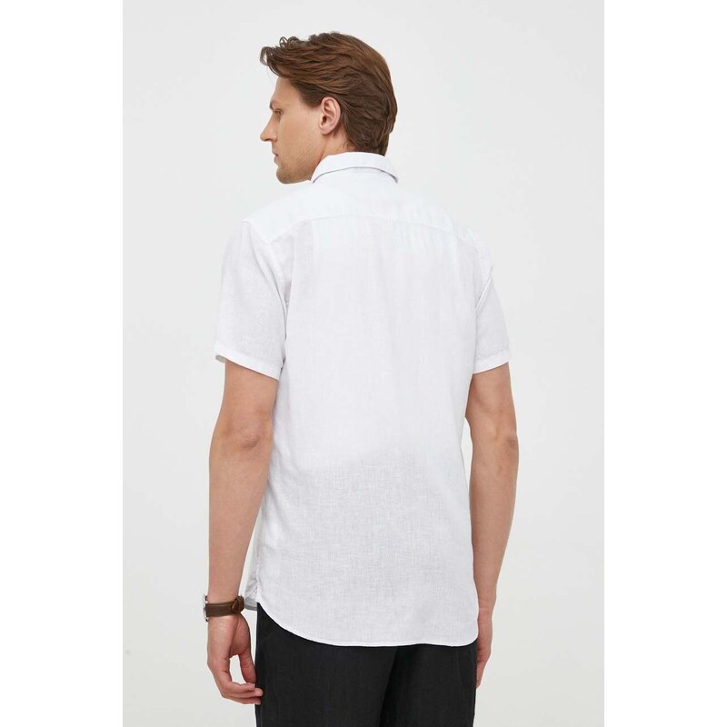 Plátěná košile Pepe Jeans bílá barva, regular, s klasickým límcem