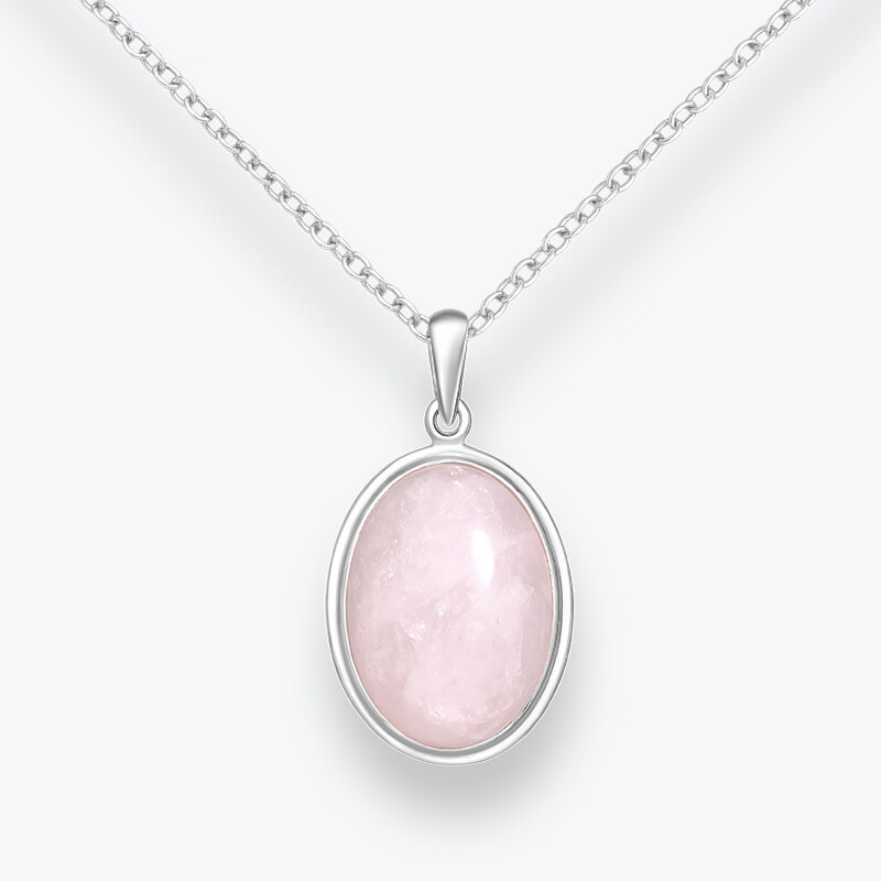 Estemia Stříbrný náhrdelník s růženínem - Ag925 81510411