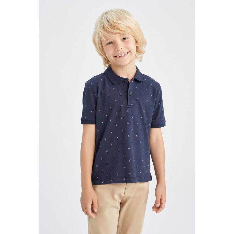 DEFACTO Boy Regular Fit Short Sleeve Polka Dot Print T-Shirt