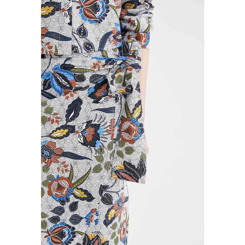 DEFACTO A Cut Floral Print Midi Skirt
