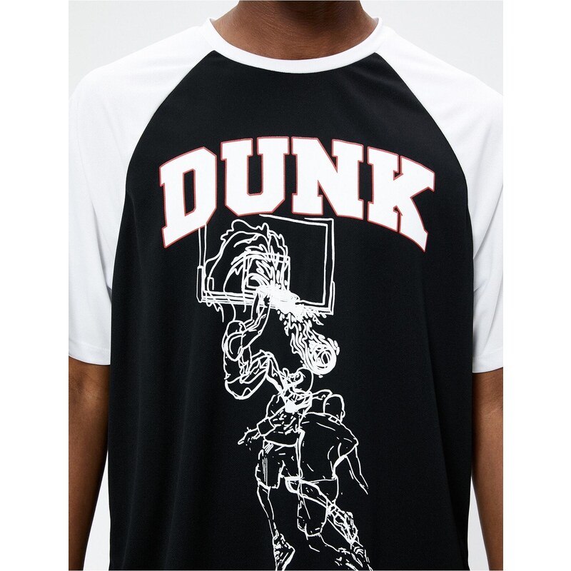 Koton Sports Oversize T-Shirt Basketball Printed Crewneck Half Sleeves