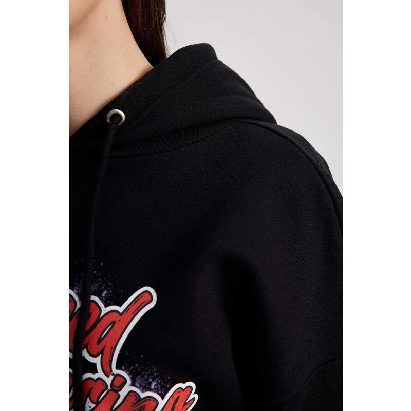 DEFACTO Coool Oversize Fit Hoodie Printed Sweatshirt