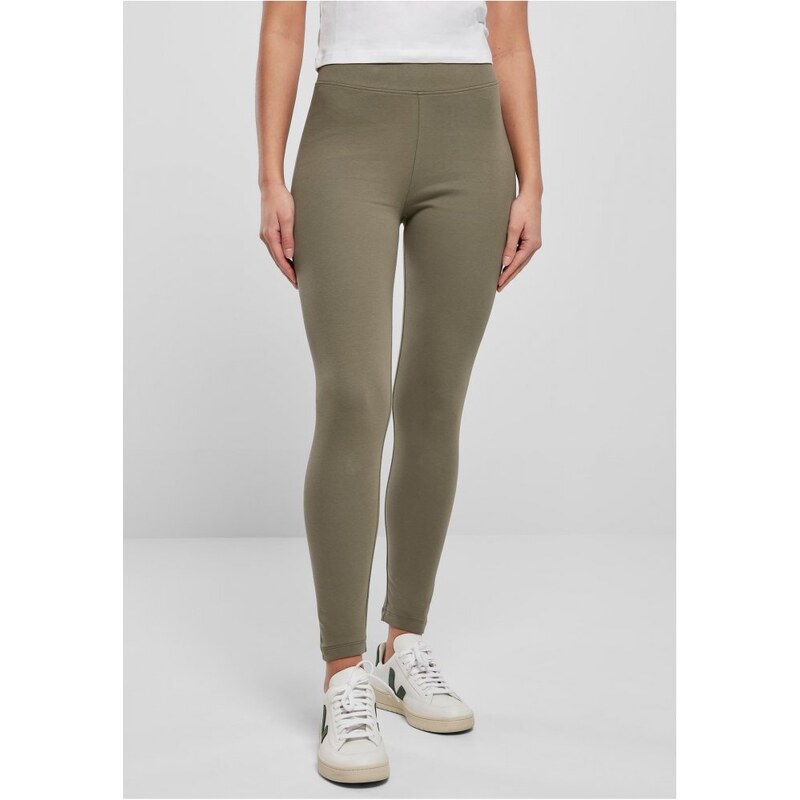 URBAN CLASSICS Ladies High Waist Jersey Leggings - olive