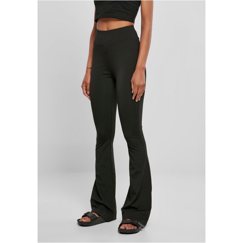 URBAN CLASSICS Ladies Recycled High Waist Flared Leggings - black