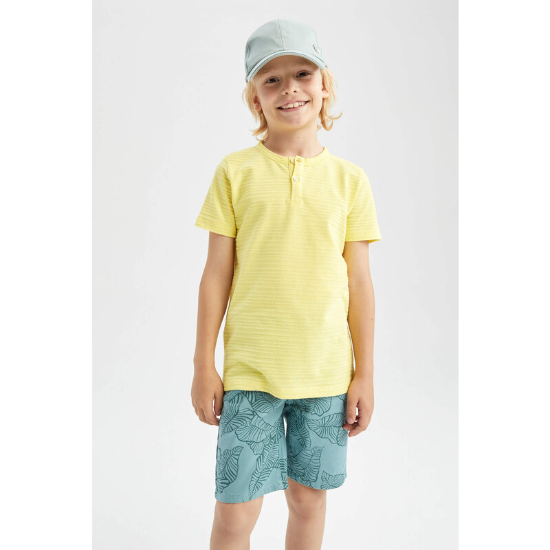 DEFACTO Boy Leaf Print Mini Bermuda Short