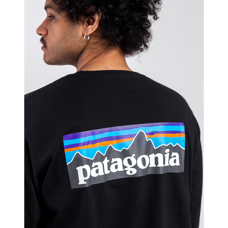 Patagonia M's L/S P-6 Logo Responsibili-Tee Black