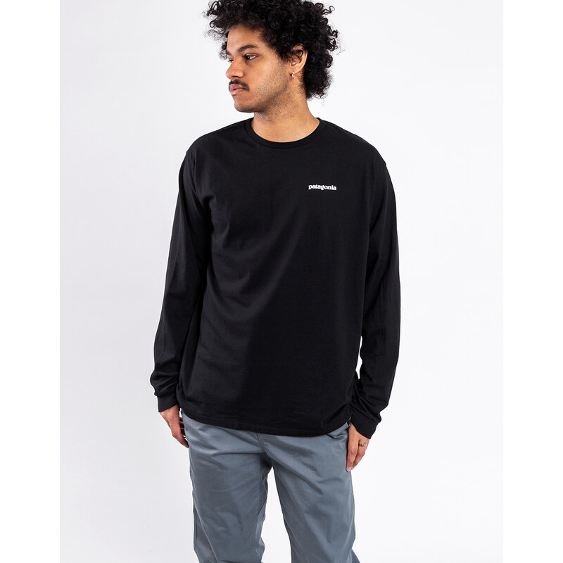 Patagonia M's L/S P-6 Logo Responsibili-Tee Black