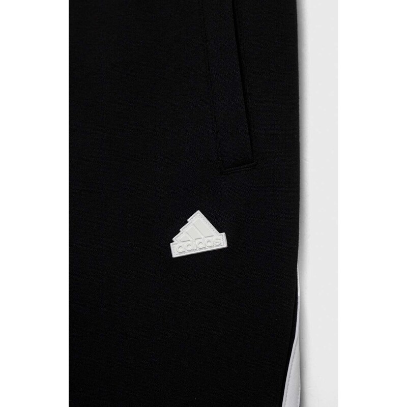 Dětské tepláky adidas U FI 3S černá barva, s aplikací