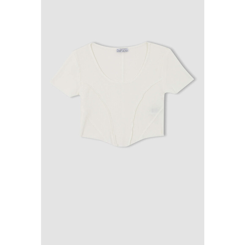 DEFACTO Slim Fit Crew Neck Basic Short Sleeve Camisole T-Shirt