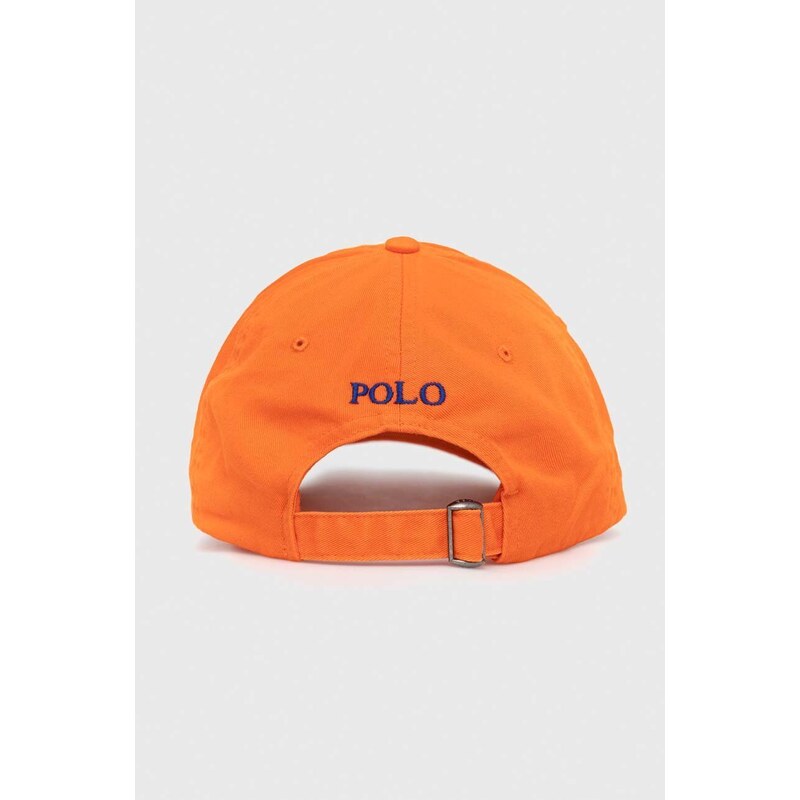 Bavlněná baseballová čepice Polo Ralph Lauren oranžová barva