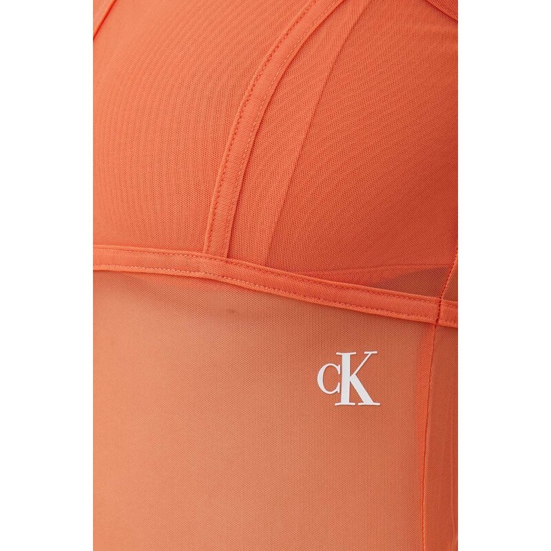 Šaty Calvin Klein Jeans oranžová barva, mini