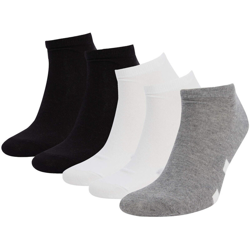 DEFACTO Men's Cotton 5-Pack Short Socks