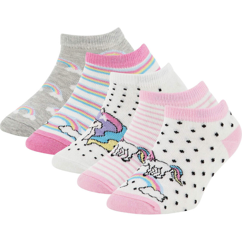 DEFACTO Girls 5 Pack Cotton Booties Socks