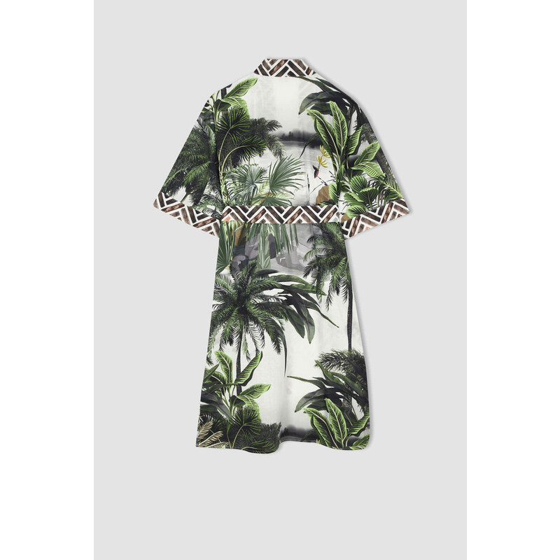 DEFACTO Regular Fit Floral Organic Cotton Beachwear