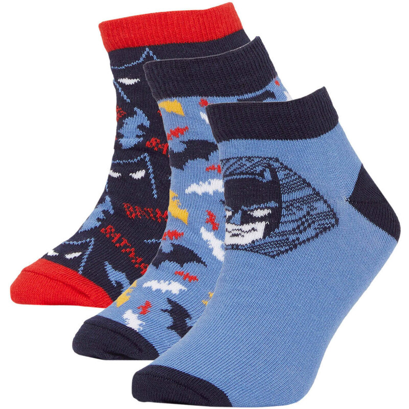 DEFACTO Boy Batman Licensed Cotton 3 Pack Short Socks