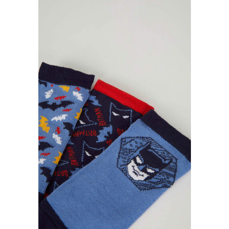 DEFACTO Boy Batman Licensed Cotton 3 Pack Short Socks