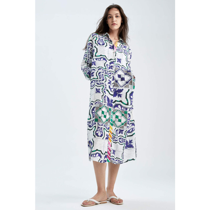 DEFACTO Regular Fit Printed Organic 2 Thread Beachwear