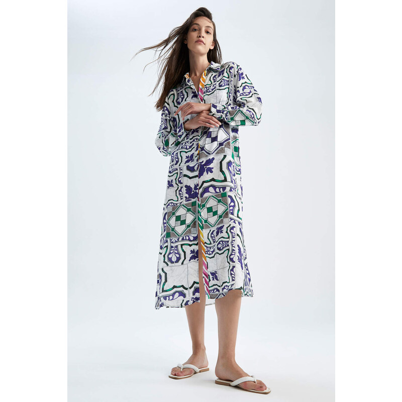 DEFACTO Regular Fit Printed Organic 2 Thread Beachwear