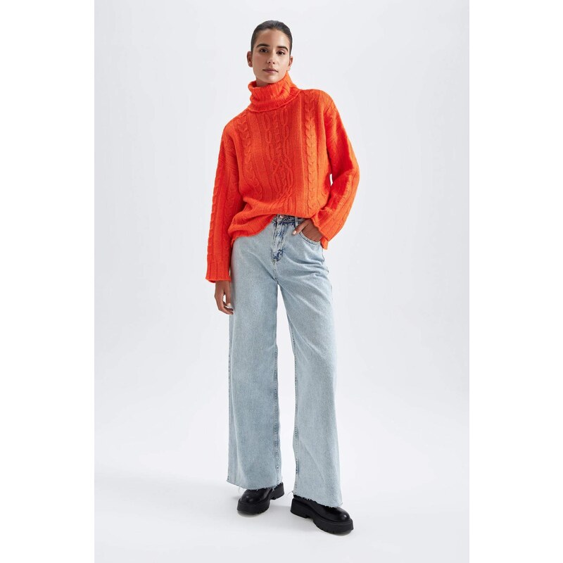 DEFACTO Oversize Fit Turtleneck Pullover