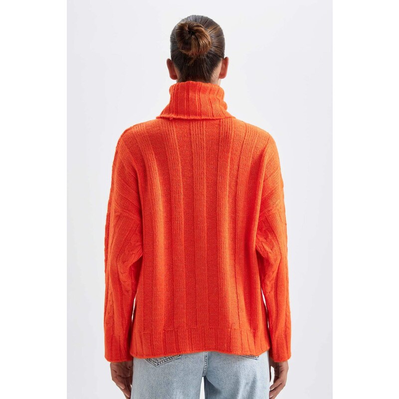 DEFACTO Oversize Fit Turtleneck Pullover