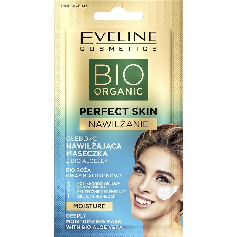Eveline cosmetics Perfect Skin Hluboce hydratační pleťová maska s bio aloe 8 ml
