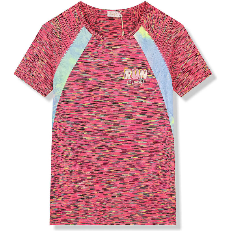 Dívčí funkční tričko KUGO FC6756 - žíhané růžové