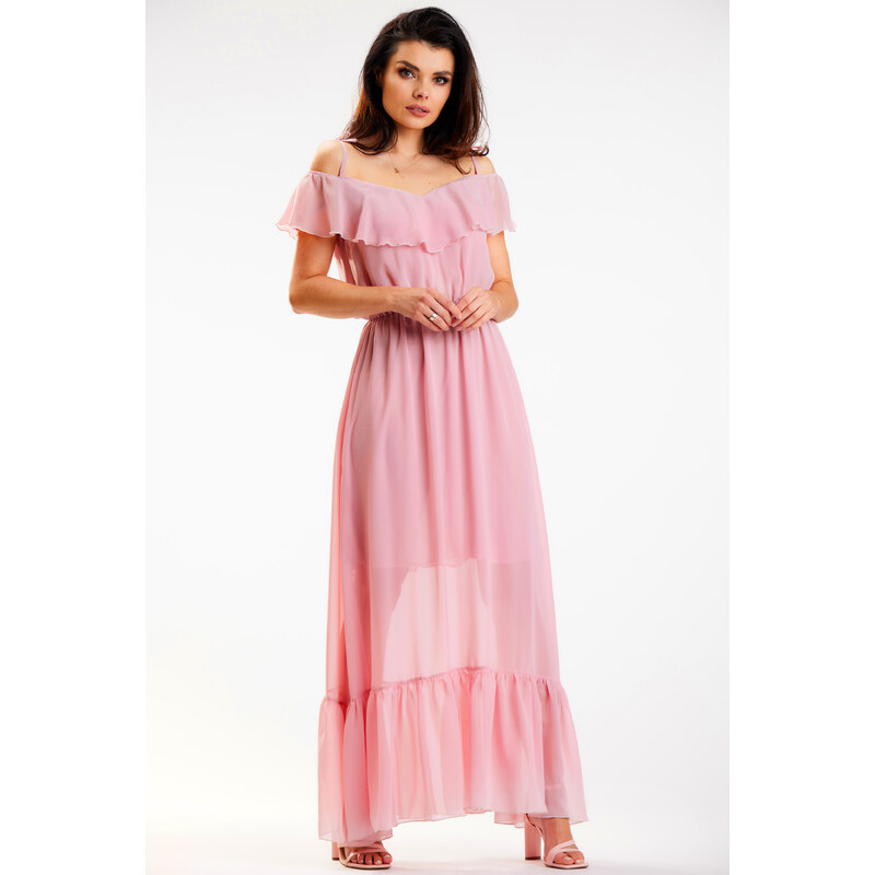 Awama Womans Dress A573 Dirty Pink