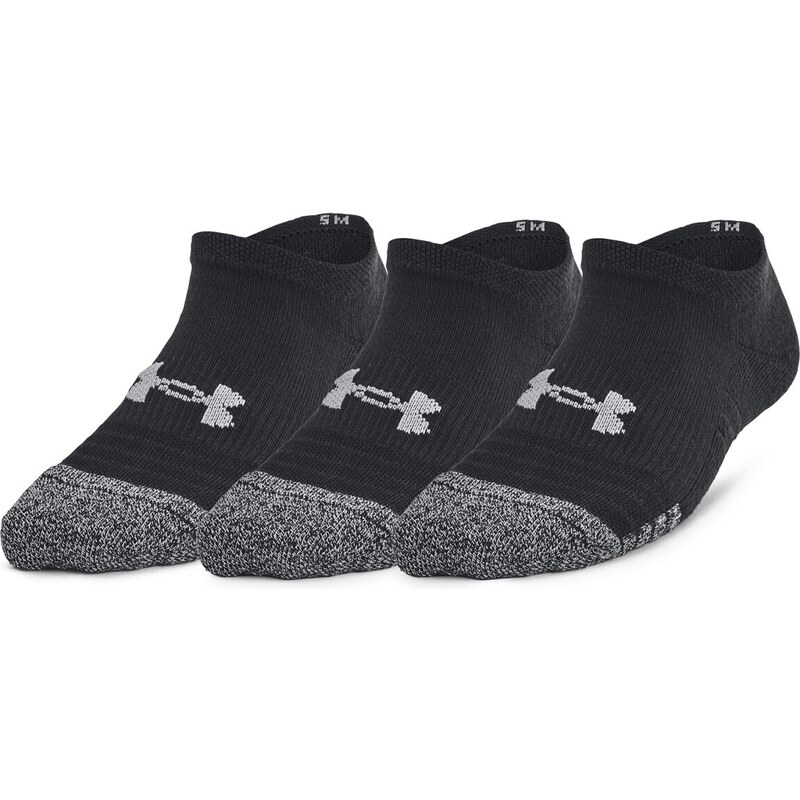 Under Armour UA Heatgear 3pk No Show Yth-BLK Black / Black / Steel 81590915