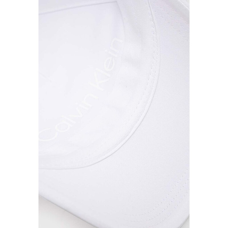 Bavlněná baseballová čepice Calvin Klein bílá barva