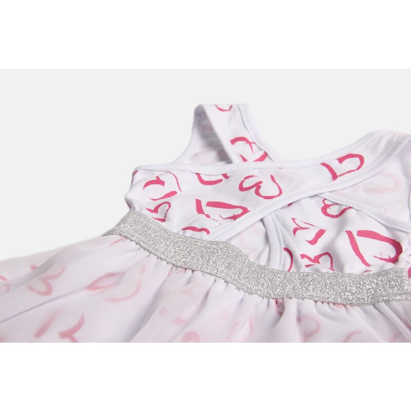 JOYCE Dívčí letní šaty na ramínka "HEARTS"/Bílá