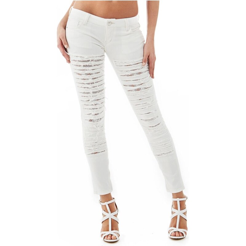 Guess Skinny Ultra Low Destroyed Denim Pant