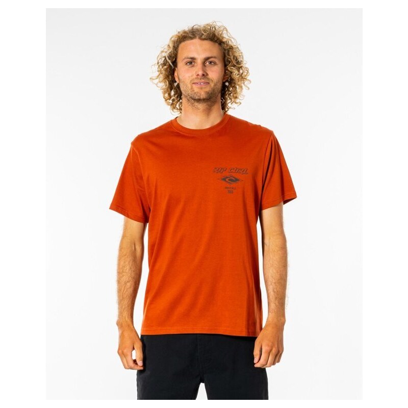 Tričko Rip Curl FADE OUT ICON TEE Red Dirt