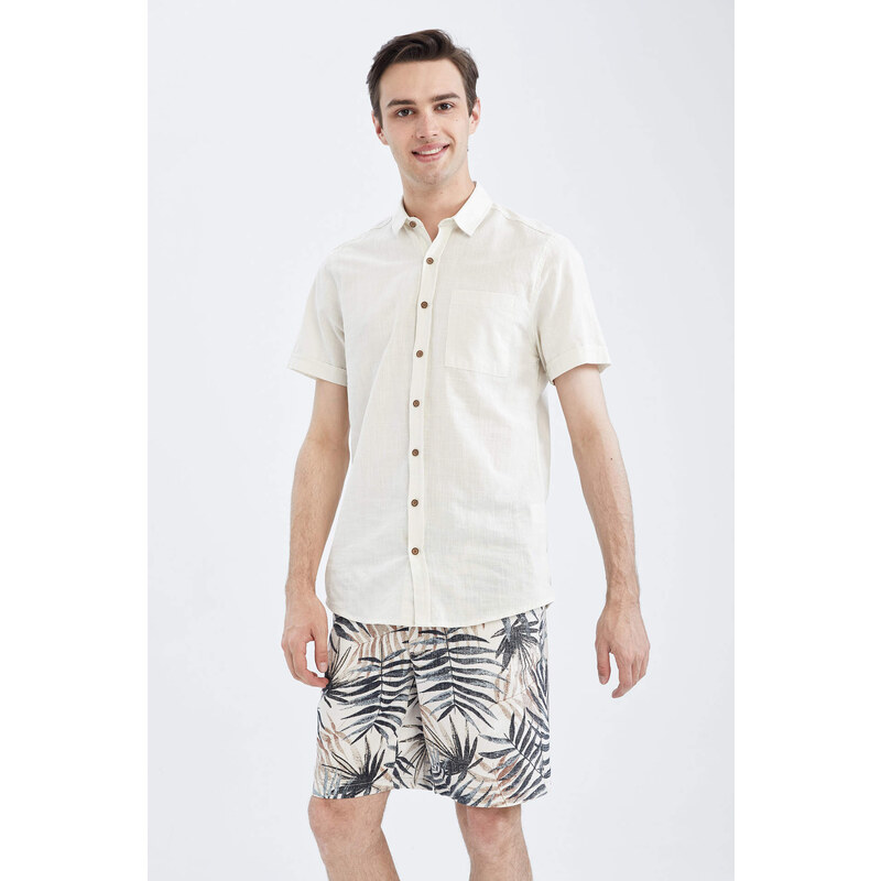 DEFACTO Regular Fit Palm Print Short