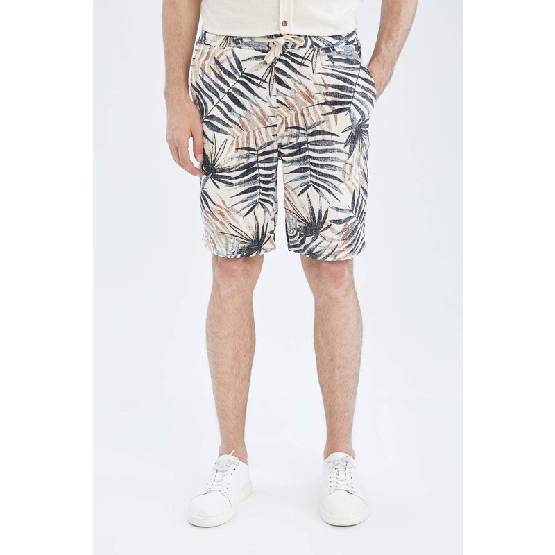 DEFACTO Regular Fit Palm Print Short