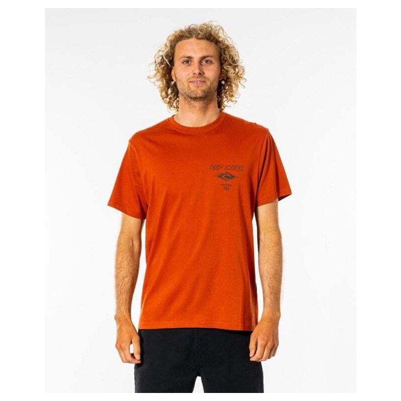 Tričko Rip Curl FADE OUT ICON TEE Red Dirt