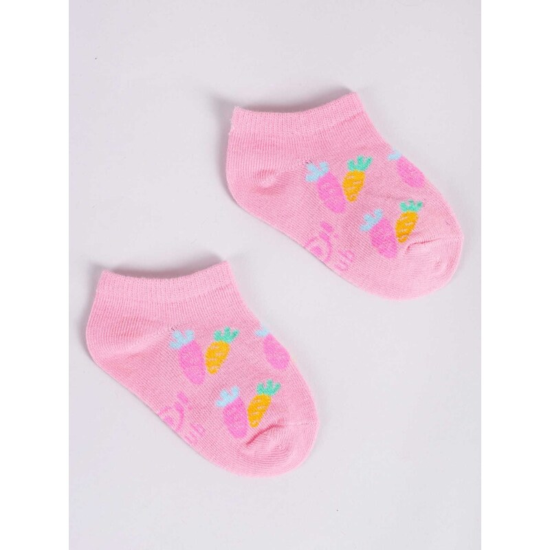 Yoclub Kids's Girls' Ankle Cotton Socks Patterns Colours 6-Pack SKS-0008G-AA00-003