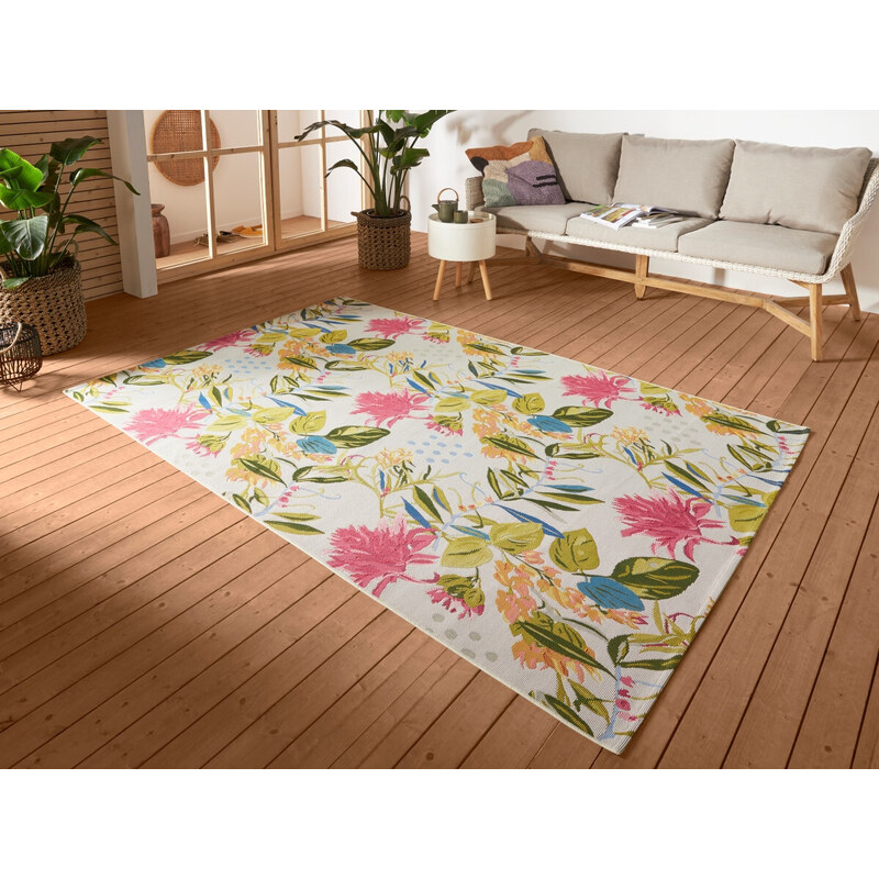 Hanse Home Collection koberce Kusový koberec Flair 105613 Flowers and Leaves Multicolored – na ven i na doma - 80x165 cm