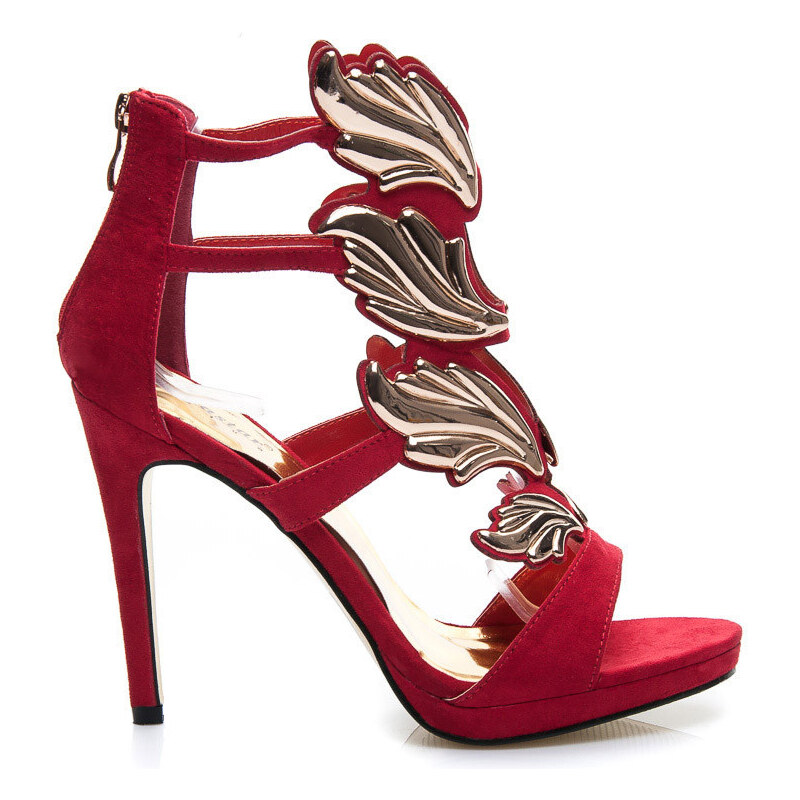SEASTAR Oslnivé dámské červené sandálky, vel. 40