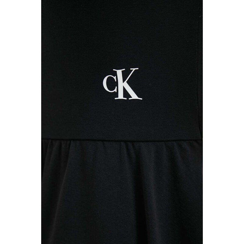 Overal Calvin Klein Jeans černá barva, cold shoulder
