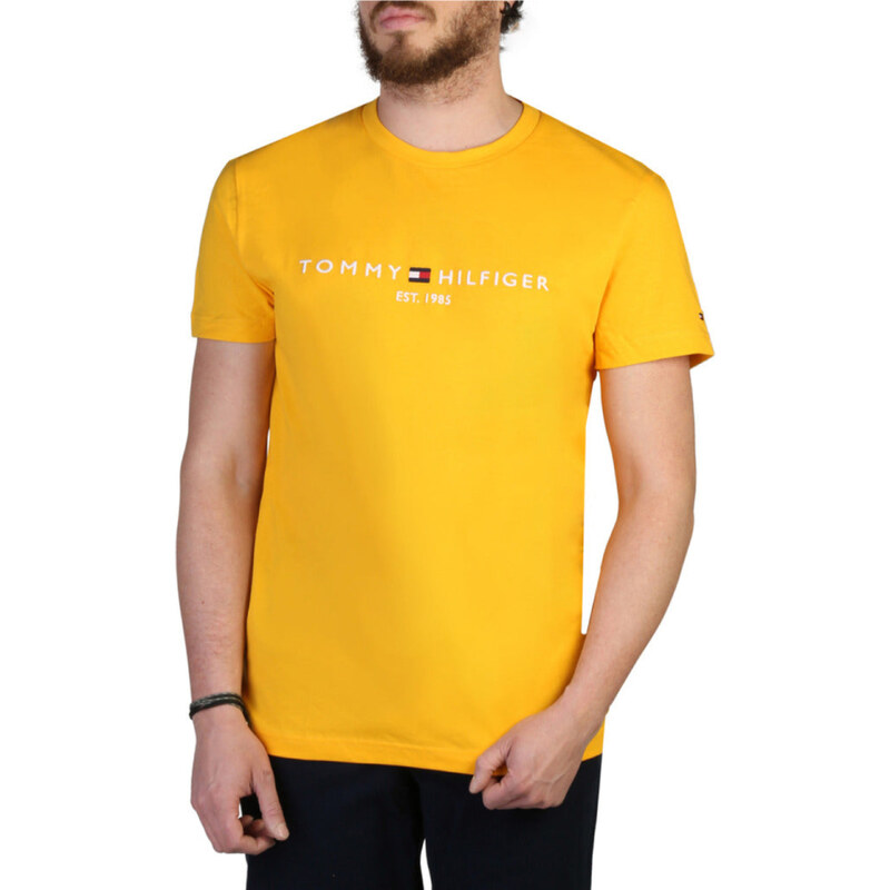 Tommy Hilfiger pánské hořčicové tričko Logo