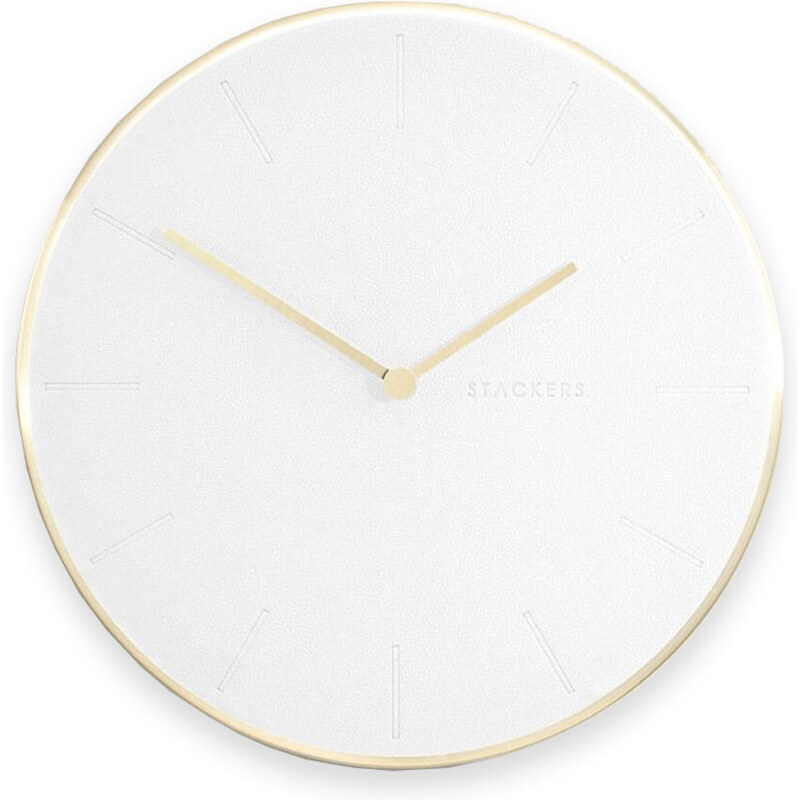 Stackers, Nástěnné hodiny White & Brushed Gold Clock | bílá