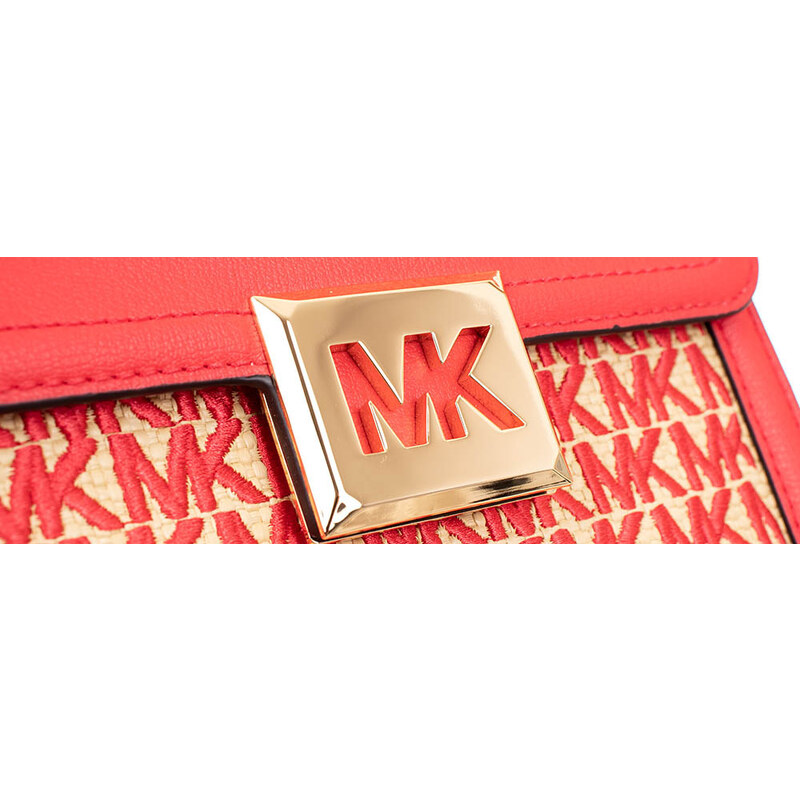 Michael Kors dámská kabelka SONIA korálově červená s monogramem