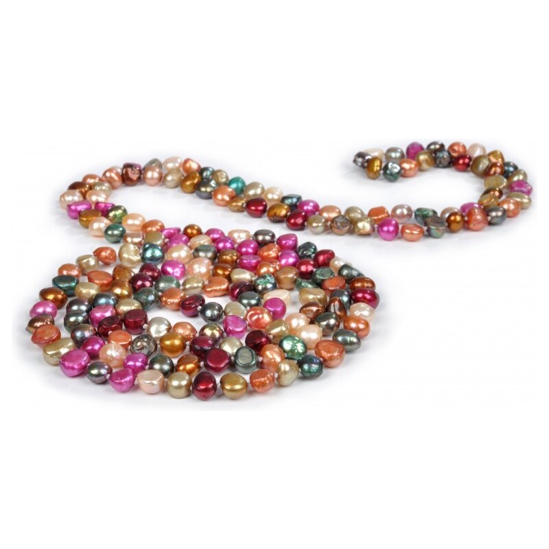JwL Luxury Pearls Dlouhý perlový náhrdelník z multibarevných pravých perel JL0003