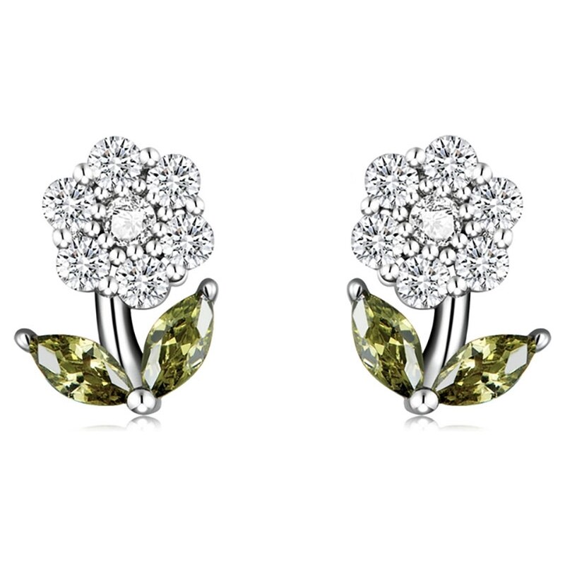 GRACE Silver Jewellery Stříbrné náušnice Amálka - květina, stříbro 925 81652467