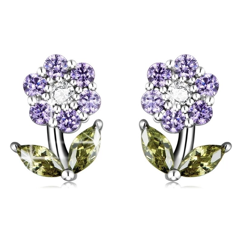 GRACE Silver Jewellery Stříbrné náušnice Amálka - květina, stříbro 925 81652465