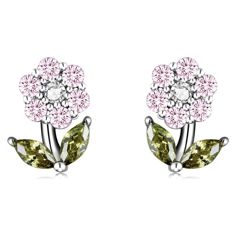GRACE Silver Jewellery Stříbrné náušnice Amálka - květina, stříbro 925 81652466