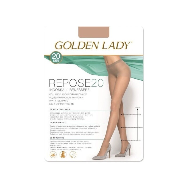 BASIC Lehce kompresní silonky Golden Lady Repose 20 den Béžová 85882676
