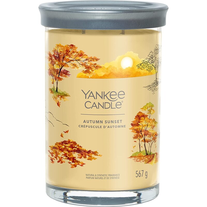 Yankee Candle vonná svíčka Signature Tumbler ve skle velká Autumn Sunset 567g