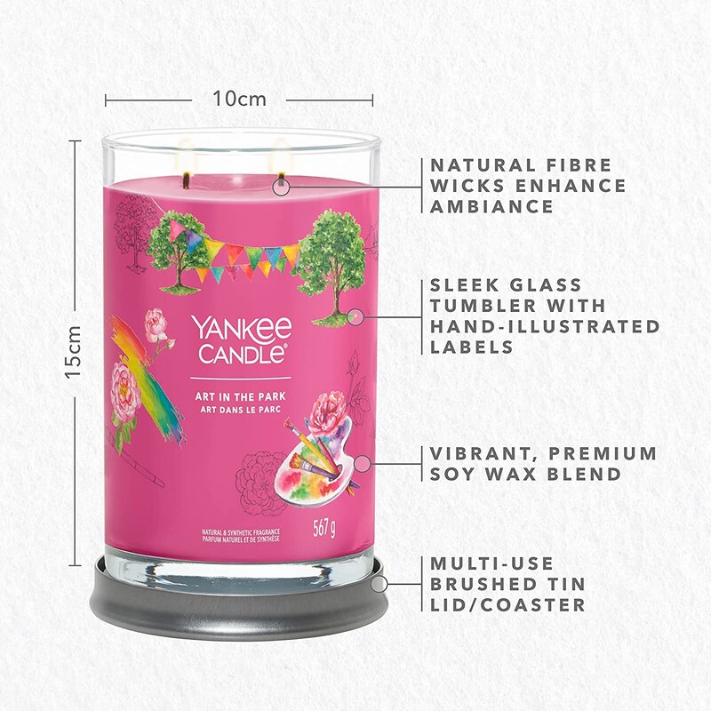 Yankee Candle vonná svíčka Signature Tumbler ve skle velká Art in the park 567g